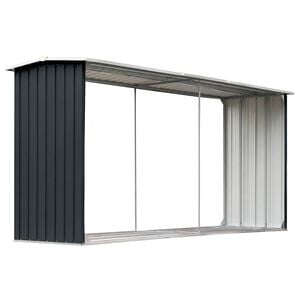 vidaXL Zahradn&iacute; kůlna na dř&iacute;v&iacute; pozinkovan&aacute; ocel 330x92x153 cm antracit