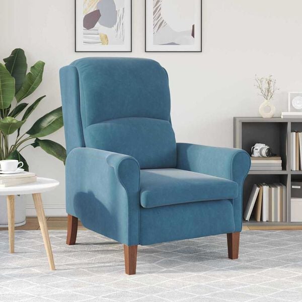 vidaXL křeslo Modr&aacute; 76 x 94 x 102 cm samet
