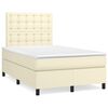 vidaXL Box spring postel s matrac&iacute; kr&eacute;mov&aacute; 120x200 cm uměl&aacute; kůže