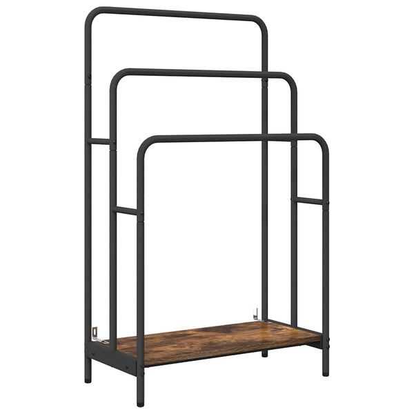 vidaXL Stojan na oblečení s policí Kouřový dub 60 x 30 x 100,5 cm