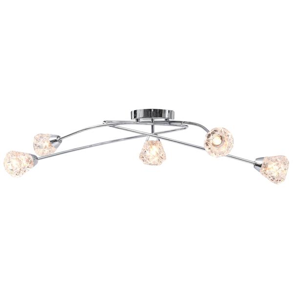 vidaXL Stropn&iacute; sv&iacute;tidlo se skleněn&yacute;mi brou&scaron;en&yacute;mi st&iacute;nidly 5 ž&aacute;rovek G9