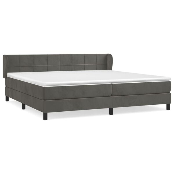 vidaXL Box spring postel s matrac&iacute; tmavě &scaron;ed&aacute; 200x200 cm samet