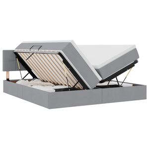 vidaXL Postel s &uacute;ložn&yacute;m prostorem Světle &scaron;ed&aacute; 200 x 200 cm Uměl&aacute; kůže