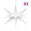 vidaXL Sv&iacute;t&iacute;c&iacute; v&aacute;nočn&iacute; hvězdy s LED 3 ks skl&aacute;dac&iacute; b&iacute;l&eacute; 57 cm