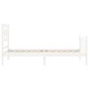vidaXL Rám postele s čelem bílý Single masivní dřevo