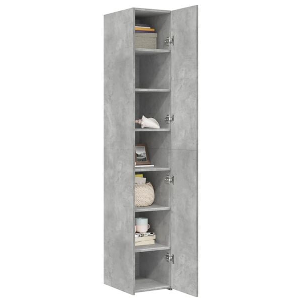 vidaXL Skř&iacute;ň highboard betonově &scaron;ed&aacute; 30x42,5x185 cm kompozitn&iacute; dřevo