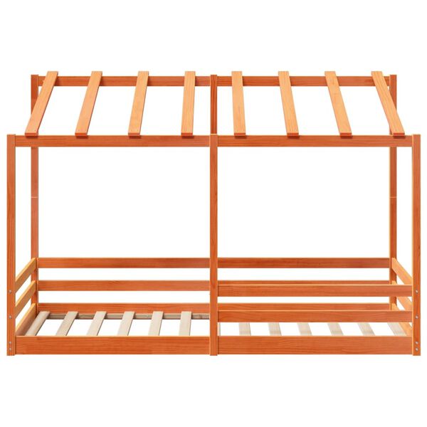 vidaXL Dětská postel se střechou voskově hnědá 100x200 cm borové dřevo