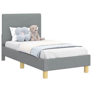 vidaXL R&aacute;m postele pro batole s čelem Světle &scaron;ed&aacute; 70 x 140 cm textil
