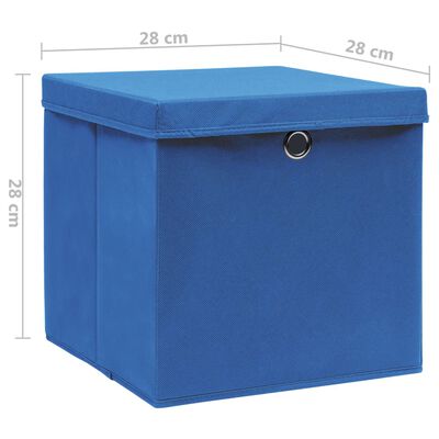 vidaXL Úložné boxy s víky 4 ks 28 x 28 x 28 cm modré