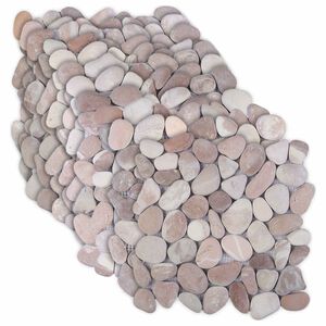 vidaXL Kameninov&eacute; dlaždice b&eacute;žov&aacute; a světle růžov&aacute; 30 x 30 cm