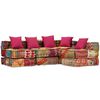 vidaXL 4m&iacute;stn&yacute; modul&aacute;rn&iacute; pouf patchwork textil