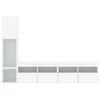 vidaXL 4dílná obývací stěna s LED osvětlením bílá kompozitní dřevo