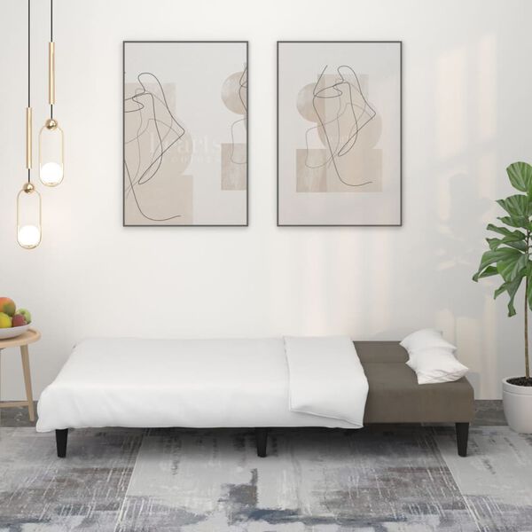 vidaXL 2m&iacute;stn&aacute; rozkl&aacute;dac&iacute; pohovka tmavě &scaron;ed&aacute; tkanina z mikrovl&aacute;kna