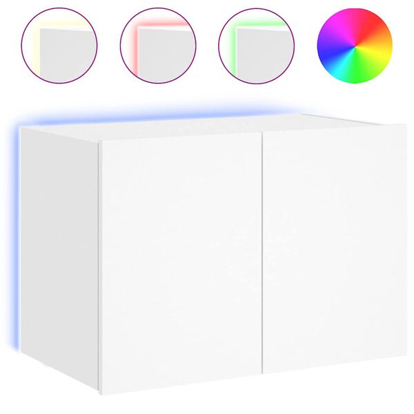 vidaXL N&aacute;stěnn&aacute; TV skř&iacute;ňka s LED osvětlen&iacute;m b&iacute;l&aacute; 60 x 35 x 41 cm