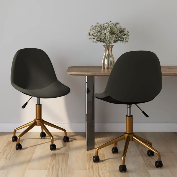 vidaXL Otočn&eacute; j&iacute;deln&iacute; židle 2 ks tmavě &scaron;ed&eacute; samet