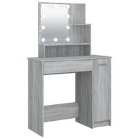 vidaXL Toaletní stolek s LED šedý sonoma 86,5 x 35 x 136 cm