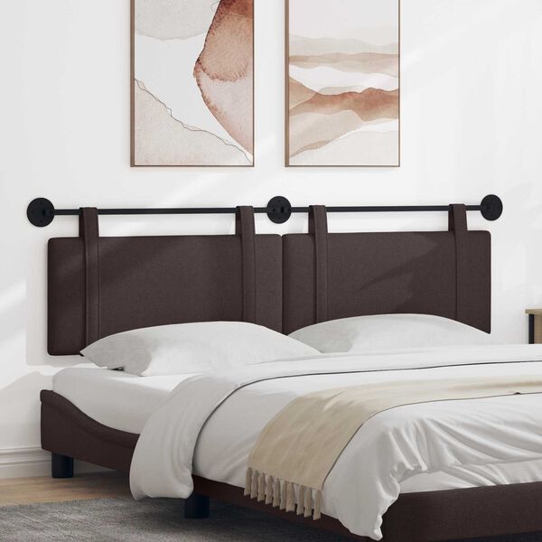 vidaXL Z&aacute;věsn&aacute; čeln&iacute; deska N&aacute;stěnn&yacute; Tmavě hněd&aacute; 170 x 55 x 5 cm textil