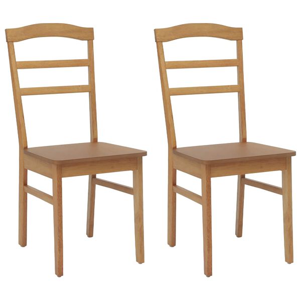 vidaXL J&iacute;deln&iacute; židle 2 pcs Př&iacute;rodn&iacute; Masivn&iacute; gumov&eacute; dřevo