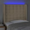 vidaXL Čelo postele s LED kr&eacute;mov&eacute; 103 x 16 x 118/128 cm textil