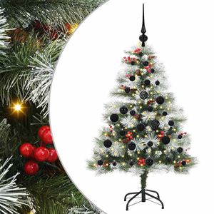 vidaXL Uměl&yacute; v&aacute;nočn&iacute; stromeček Zelen&aacute; a b&iacute;l&aacute; 120 cm PVC, kov a plast