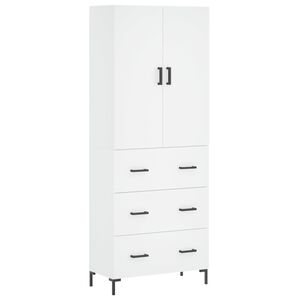 vidaXL Skř&iacute;ň highboard b&iacute;l&aacute; 69,5 x 34 x 180 cm kompozitn&iacute; dřevo