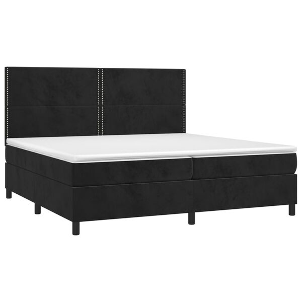 vidaXL Box spring postel s matrac&iacute; čern&aacute; 200x200 cm samet