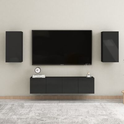 vidaXL TV stolek černý s vysokým leskem 30,5x30x60 cm dřevotříska