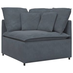 vidaXL Modul&aacute;rn&iacute; rohov&yacute; modul pohovky s pol&scaron;t&aacute;ři Tmavě &scaron;ed&aacute; 100 cm
