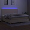 vidaXL Box spring postel s matrac&iacute; a LED kr&eacute;mov&aacute; 200x200 cm textil