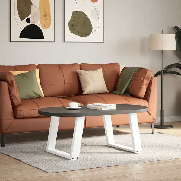 vidaXL Nohy konferenčního stolku ve tvaru U, 2 ks, bílé, 70 x (42-43) cm, ocel