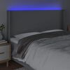 vidaXL Čelo postele s LED světle šedé 203x16x118/128 cm textil