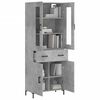 vidaXL Skř&iacute;ň highboard betonově &scaron;ed&aacute; 69,5x34x180 cm kompozitn&iacute; dřevo