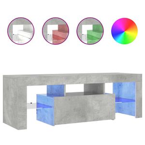 vidaXL TV skř&iacute;ňka s LED osvětlen&iacute;m betonově &scaron;ed&aacute; 120 x 35 x 40 cm