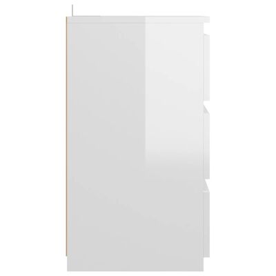 vidaXL Noční stolek bílý s vysokým leskem 40x35x62,5 cm dřevotříska