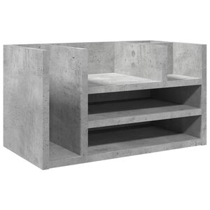 vidaXL Stoln&iacute; organiz&eacute;r betonově &scaron;ed&yacute; 44,5x24x25 cm kompozitn&iacute; dřevo