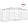 vidaXL Klenut&eacute; gabionov&eacute; ko&scaron;e 14ks 200x50x80/100 cm pozinkovan&eacute; železo
