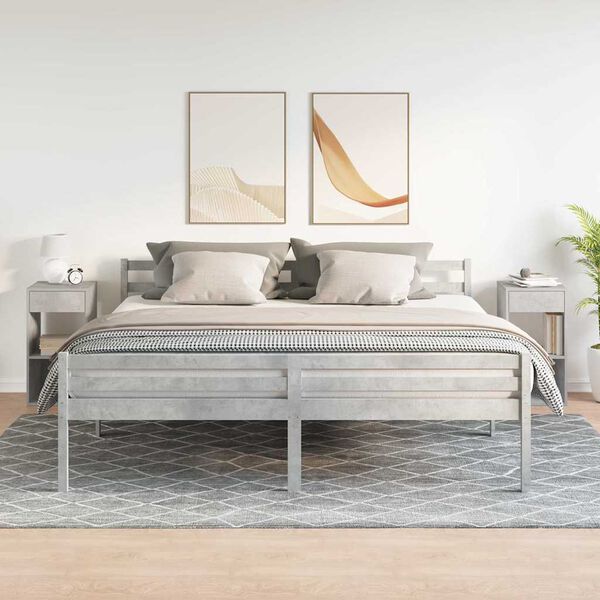 vidaXL Nočn&iacute; stolky se z&aacute;suvkou 2 ks betonově &scaron;ed&aacute; 35x34x66,5 cm