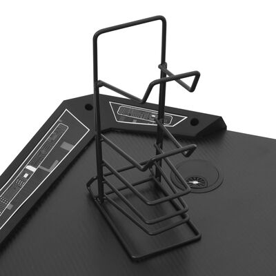 vidaXL Herní stůl s LED a nohami ve tvaru Y černý 110 x 60 x 75 cm