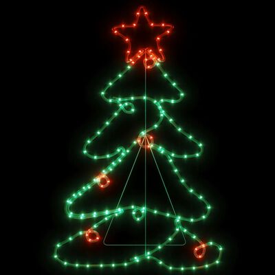 vidaXL Silueta vánočního stromku se 144 LED 88 x 56 cm