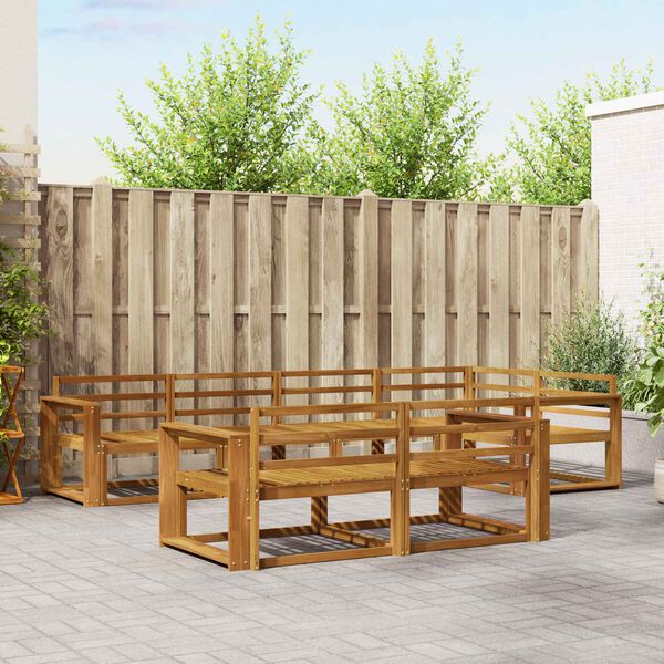 vidaXL Venkovn&iacute; pohovkov&aacute; souprava 7 pcs Př&iacute;rodn&iacute;