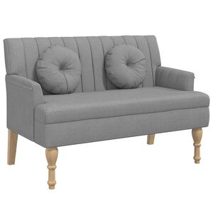 vidaXL Lavice s pol&scaron;t&aacute;ři světle &scaron;ed&aacute; 113 x 64,5 x 75,5 cm textil