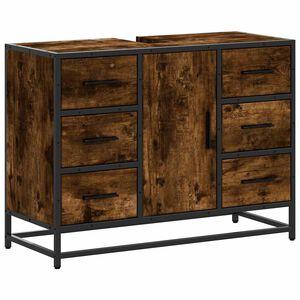 vidaXL Koupelnov&aacute; skř&iacute;ňka pod umyvadlo kouřov&yacute; dub 80x33x60cm kompozit