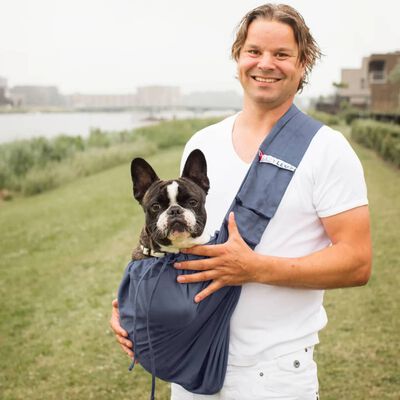 4Lazylegs Taška přes rameno pro psa Canvas 15 kg námořnická modrá