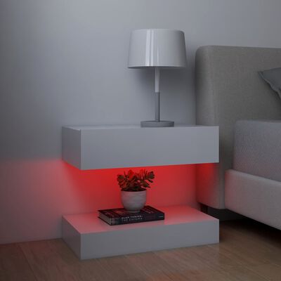 vidaXL LED noční stolky 2 ks bílé 60 x 35 cm kompozitní dřevo