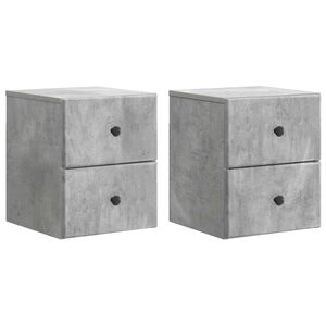 vidaXL N&aacute;stěnn&yacute; nočn&iacute; stolek 2 pcs Betonově &scaron;ed&aacute; 34,5 x 33 x 40 cm