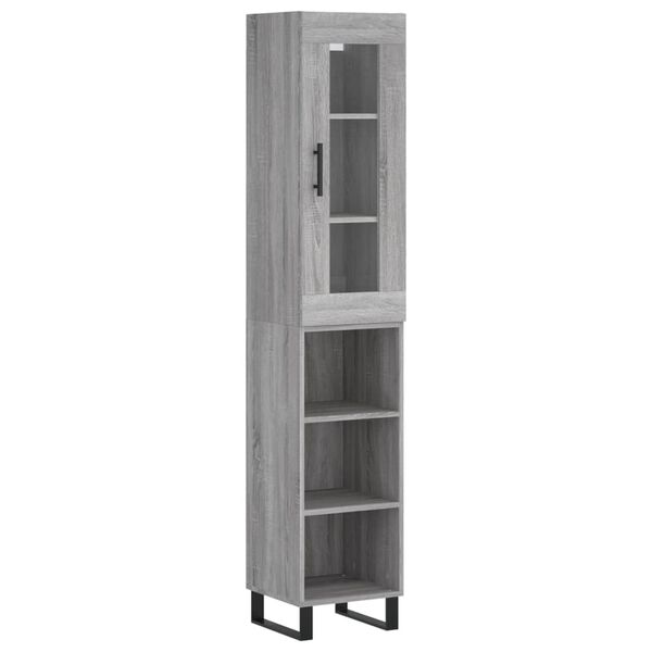 vidaXL Skř&iacute;ň highboard &scaron;ed&aacute; sonoma 34,5 x 34 x 180 cm kompozitn&iacute; dřevo