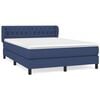 vidaXL Box spring postel s matrac&iacute; modr&aacute; 140x190 cm textil