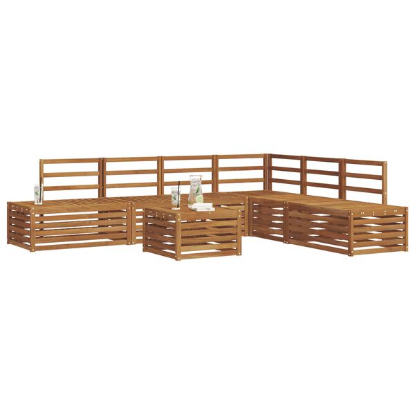 vidaXL Venkovn&iacute; pohovkov&aacute; souprava 7 Kus Př&iacute;rodn&iacute;