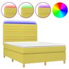 vidaXL Box spring postel s matrac&iacute; a LED zelen&aacute; 140x190 cm textil