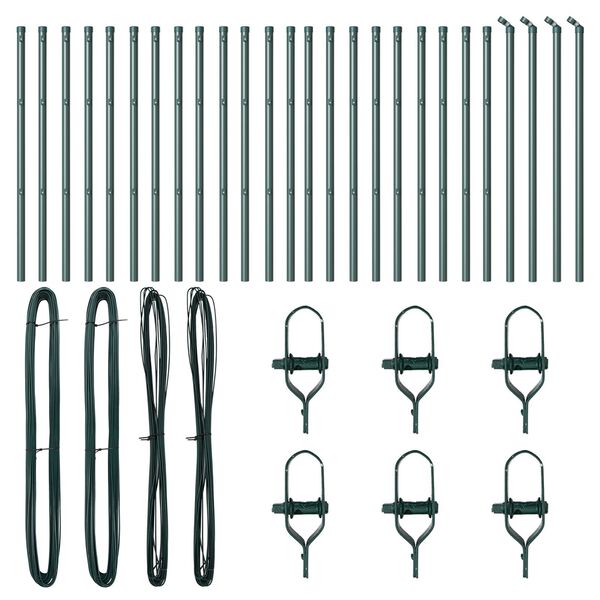 vidaXL Plotový sloupek. Jiný 26 pcs Šedá 3,2 x 3,2 x 70 cm Ocel